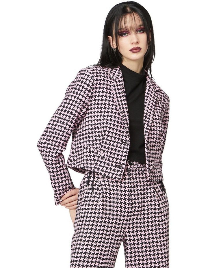 Houndstooth Check Blazer Pink