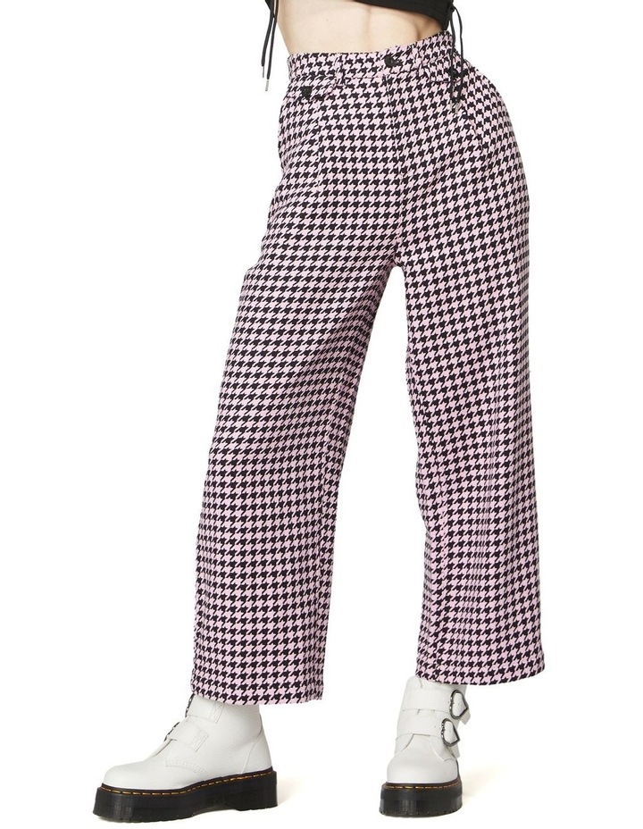 Houndstooth Check Pants Pink