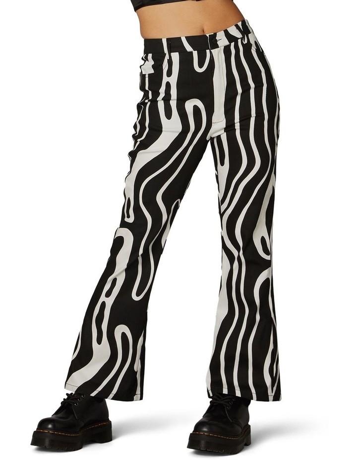 Warped Geo Print Pants Black/Cream