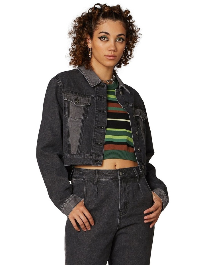 Washed Denim Goth Jacket Black