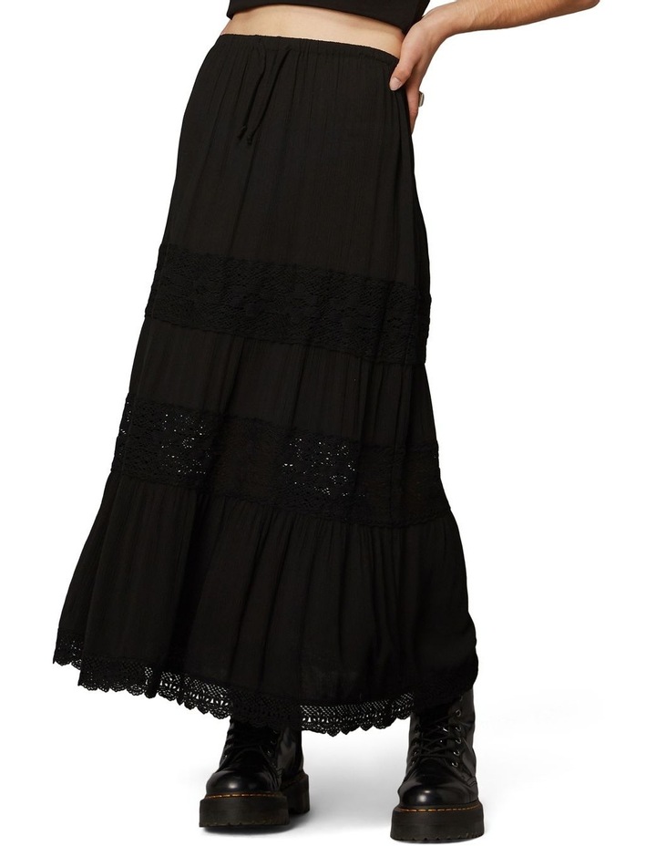 Dangerfield Lace Trim Goth Skirt Black 