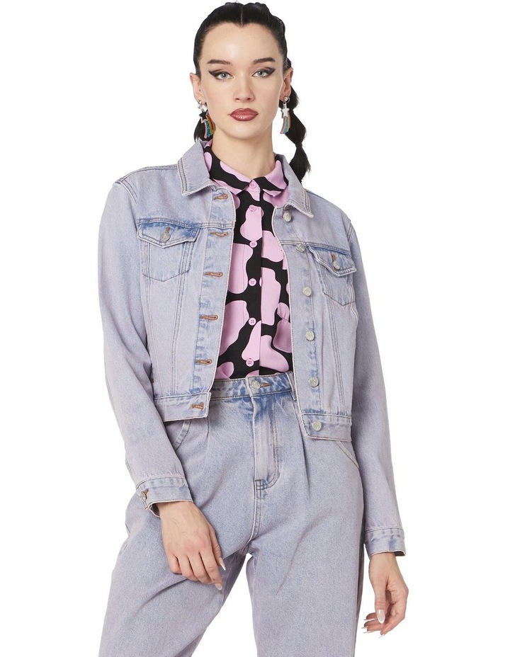 Dixie Denim Trucker Jacket Pink/Blue