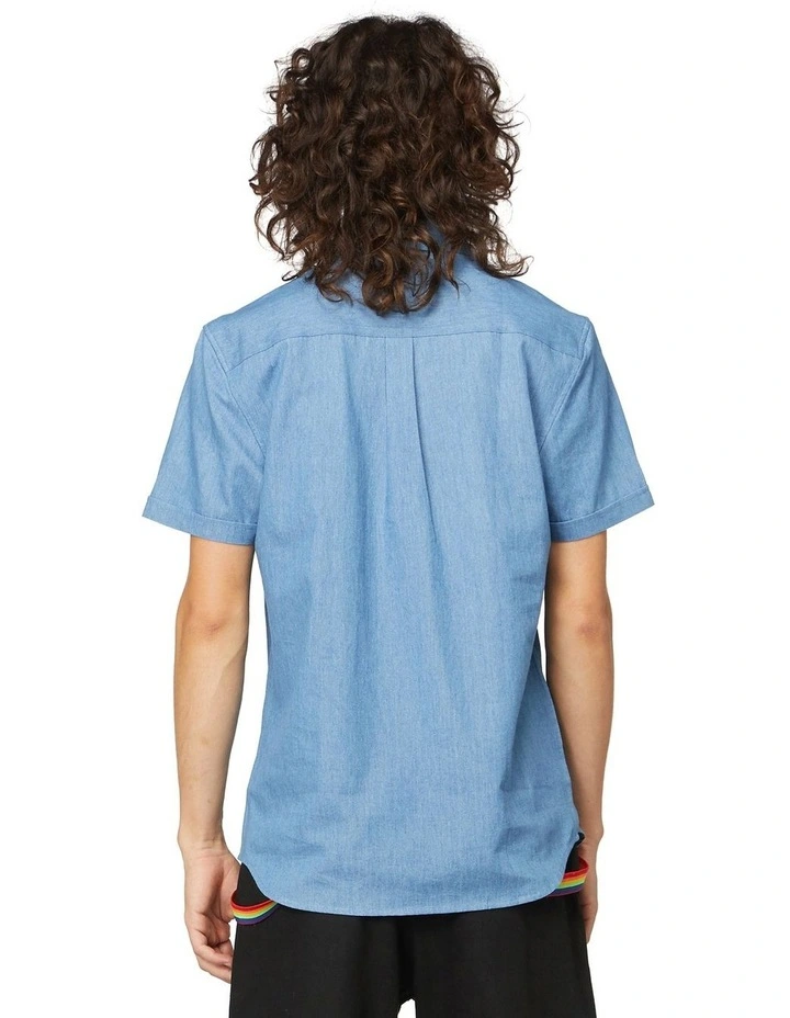 Chambray Rainbow Shirt Blue image 2
