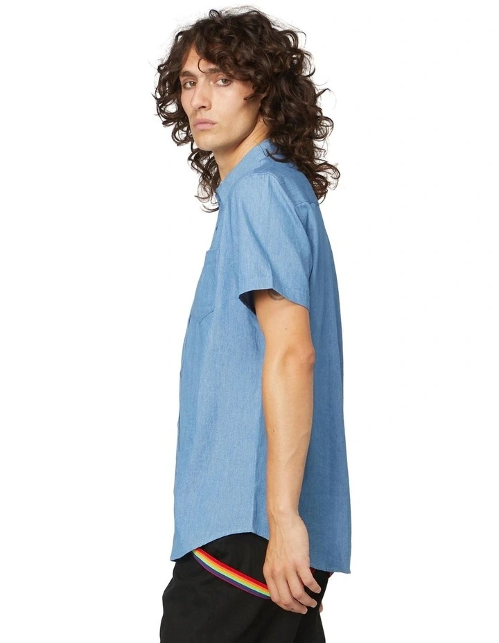 Chambray Rainbow Shirt Blue image 3