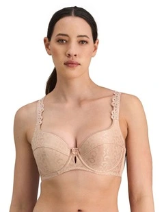 Damask Contour Bra in Latte