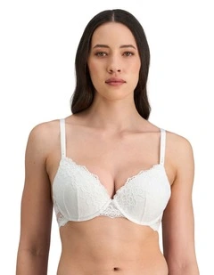 My Fit Lace Contour Plunge Bra in White