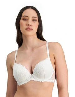 My Fit Lace Push-Up Plunge Bra in White