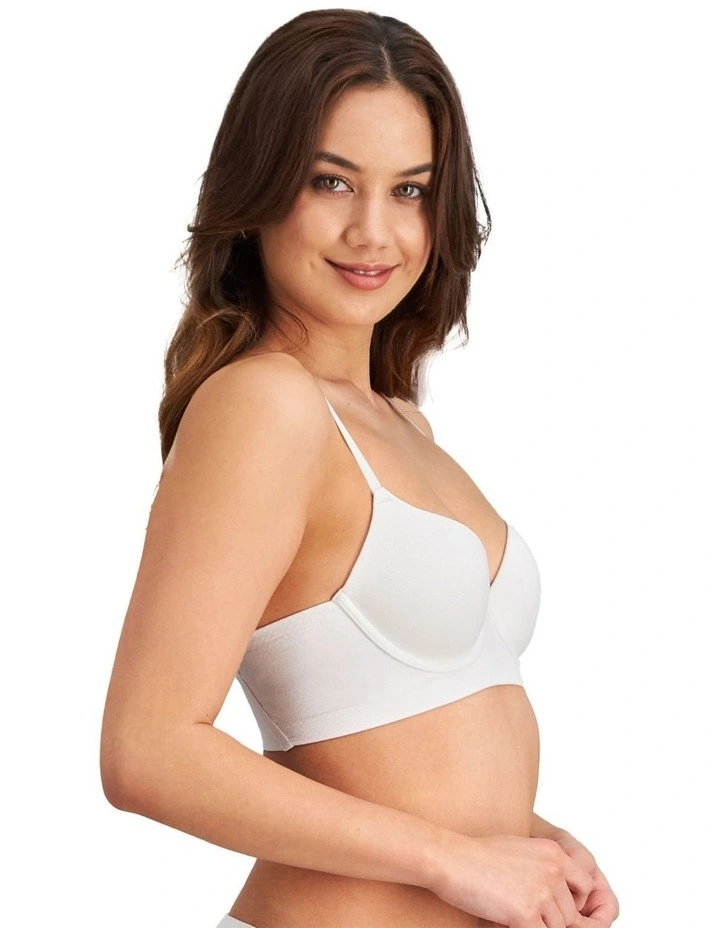 Play Long Line Bra in White image 3