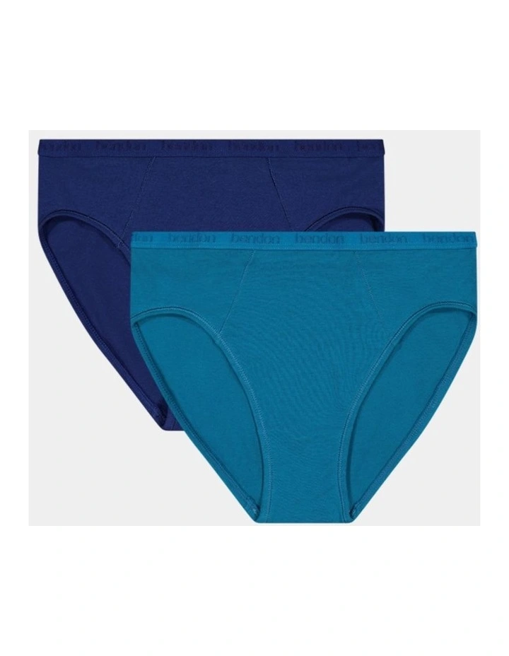 Body Cotton High Cut Brief Twinpack in Medieval Blue/Ink Blue image 1