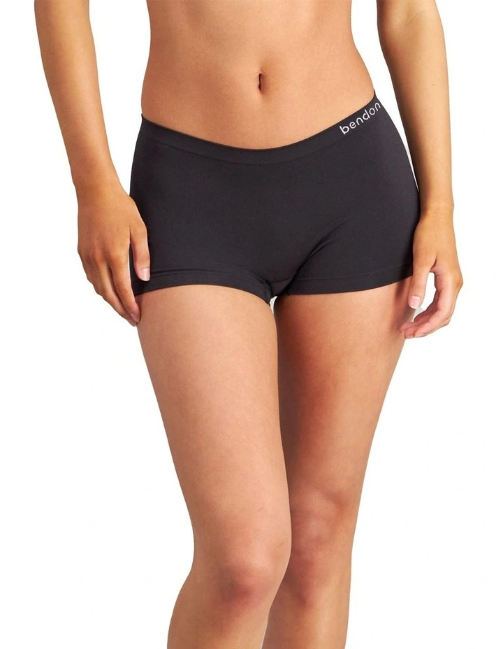 Bendon Seamless Boy Leg Brief in Black image 1
