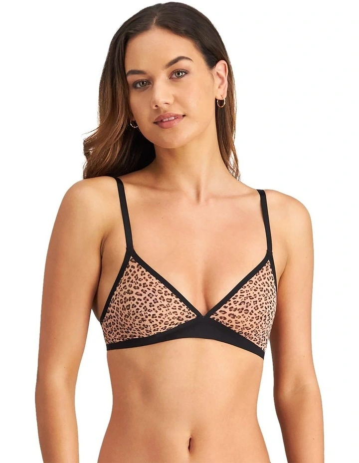 Impression Wire Free Bra in Black Tuscany Leopard Print image 1