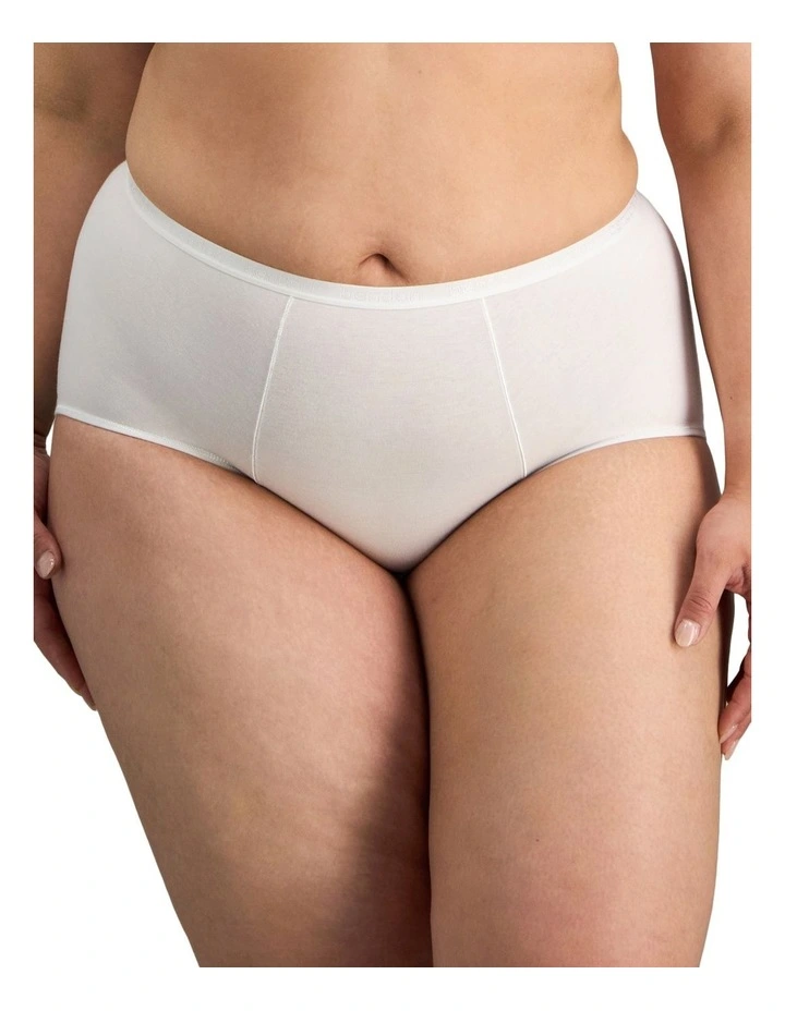Body Cotton Full Brief in White image 1