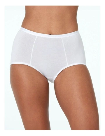 Body Cotton Full Brief in White