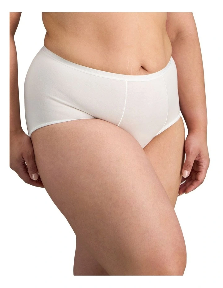 Body Cotton Full Brief in White image 3
