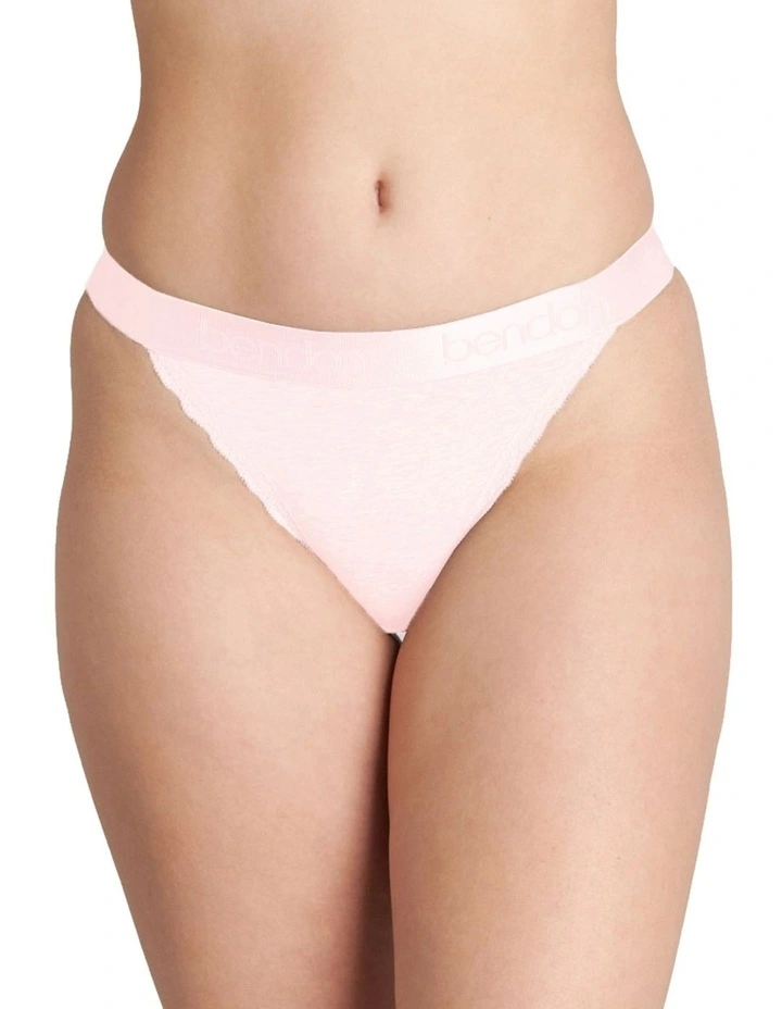 Cotton Logo Tanga in Icy Pink image 1