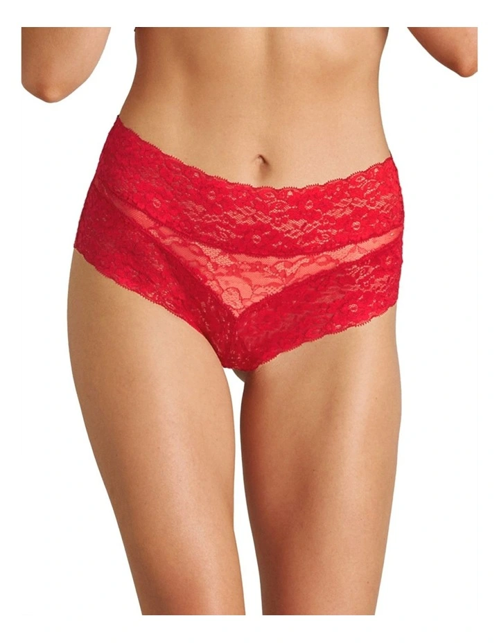 Lace High Rise Brief in Salsa image 1