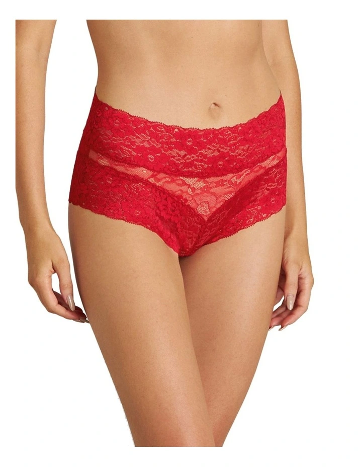 Lace High Rise Brief in Salsa image 2