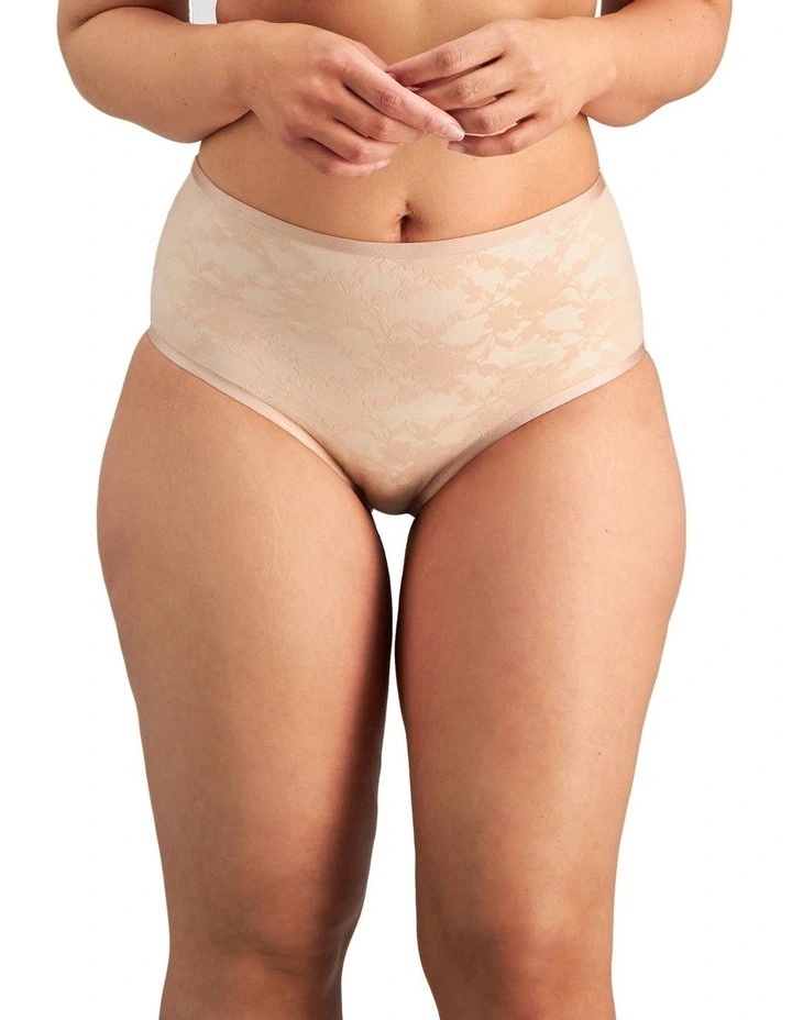 Lace Sculpt Full Brief in Latte image 1