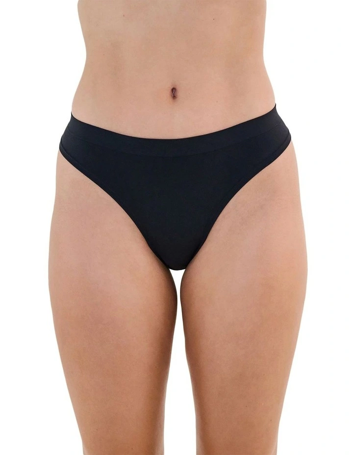 Seamless Soft Thong in Black image 1