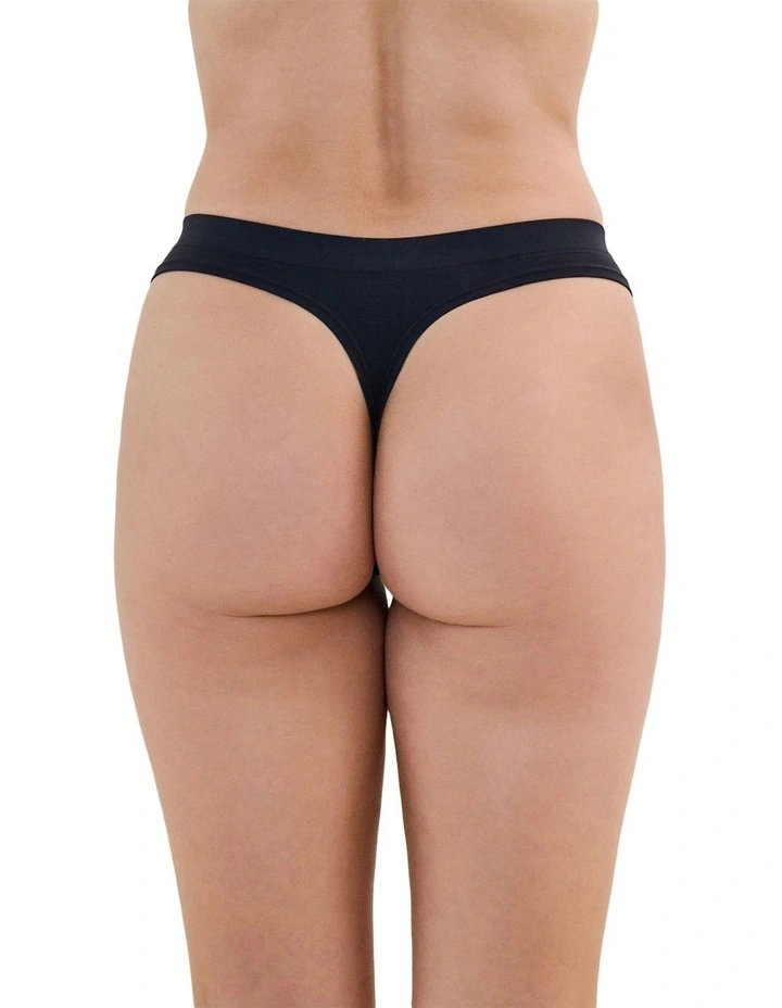 Seamless Soft Thong in Black image 2