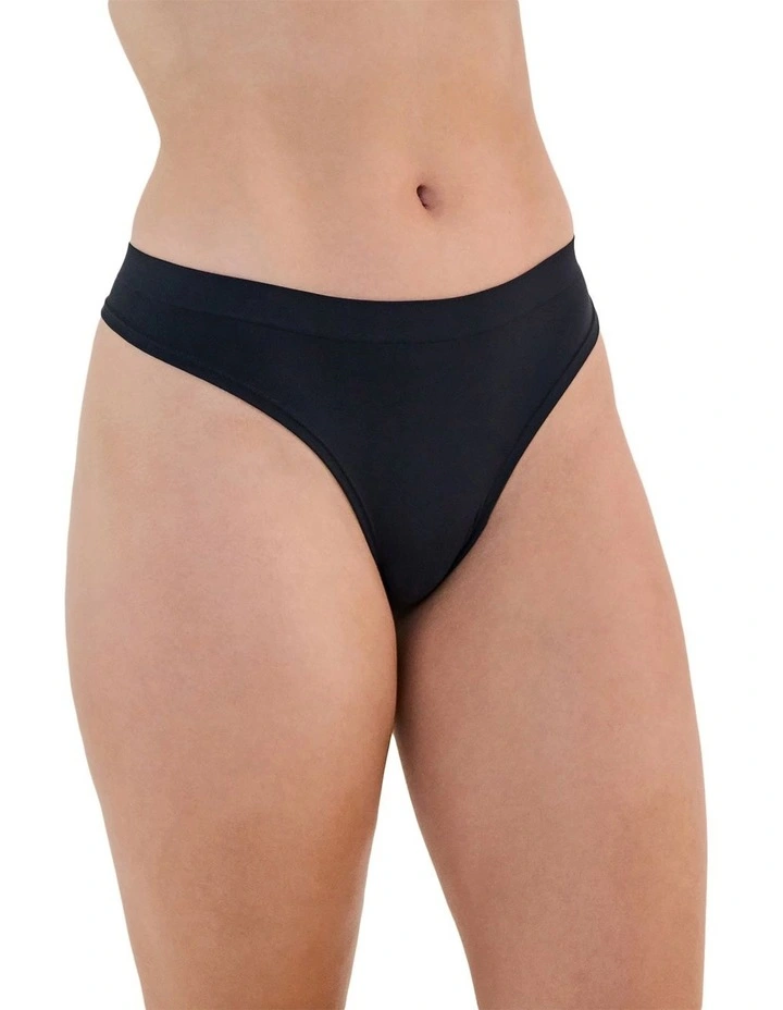 Seamless Soft Thong in Black image 3