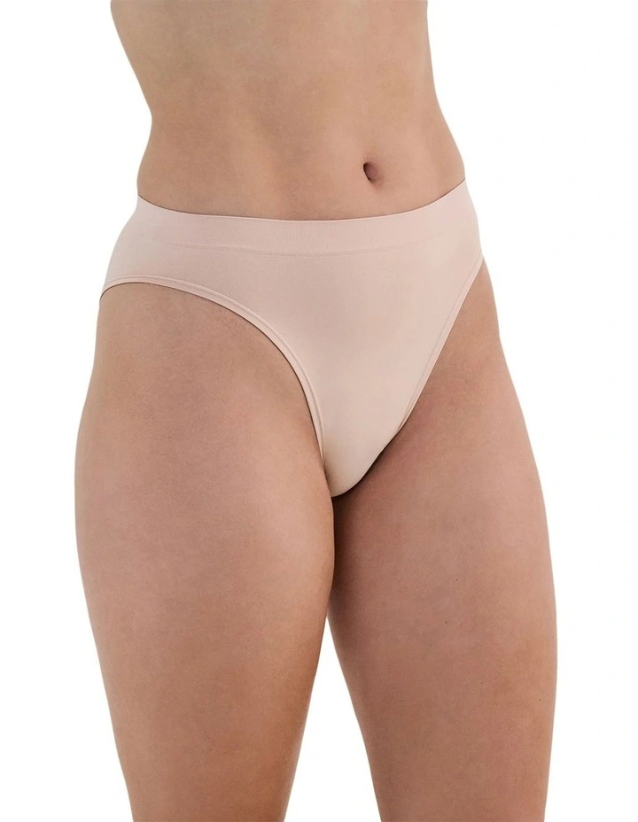 Seamless Soft High Cut Brief in Latte image 3