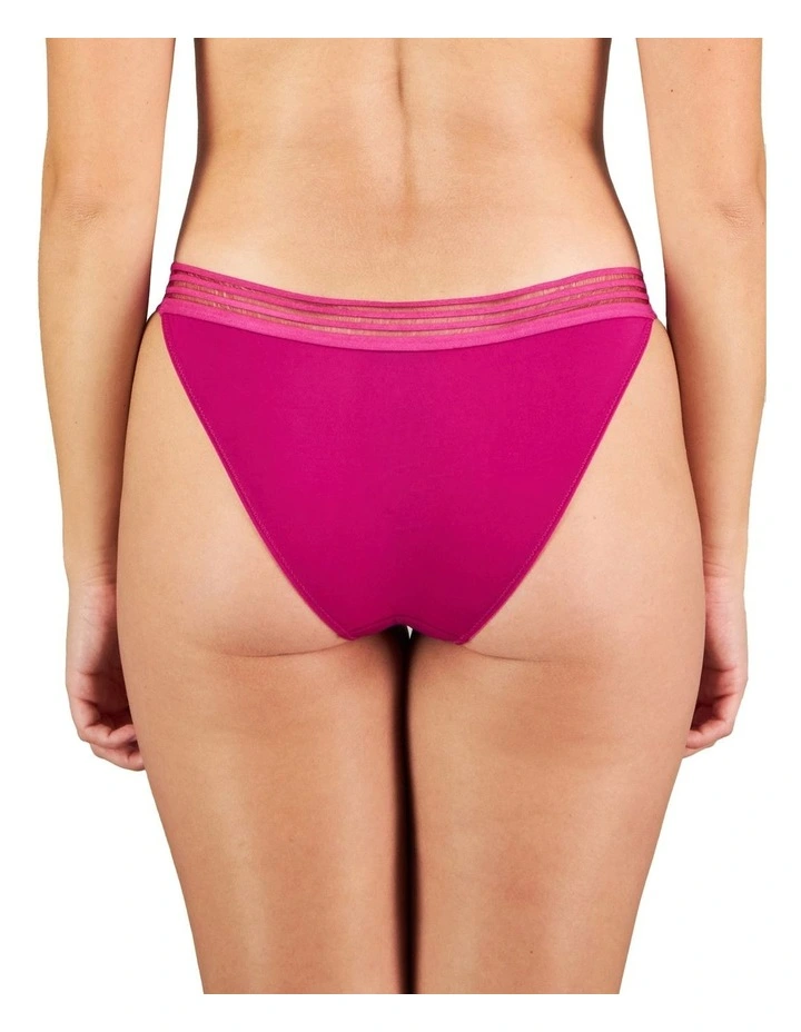 Stripe Elastic & Papertouch Tanga in Fantasy Fuchsia image 2