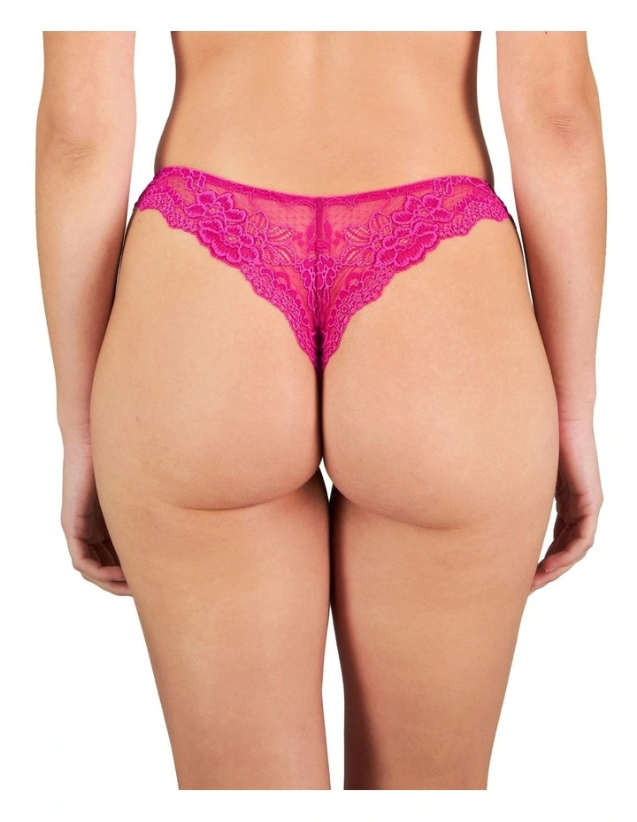 My Fit Lace Thong in Fantasy Fuchsia image 3