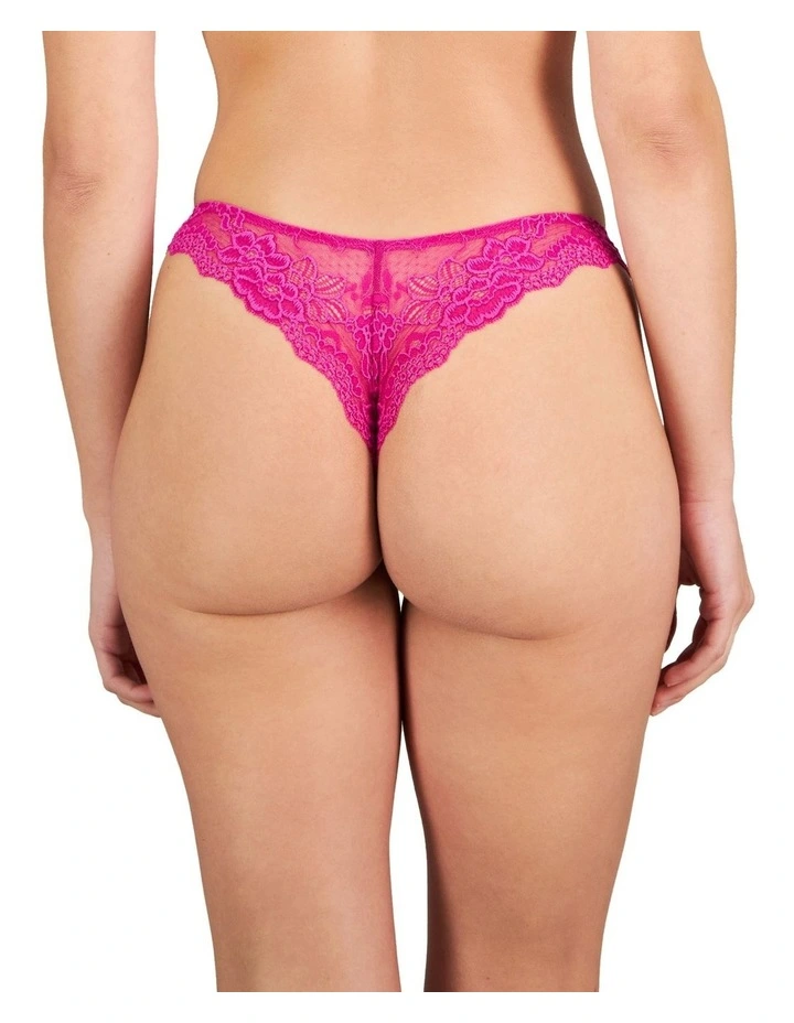 My Fit Lace Thong in Fantasy Fuchsia image 4