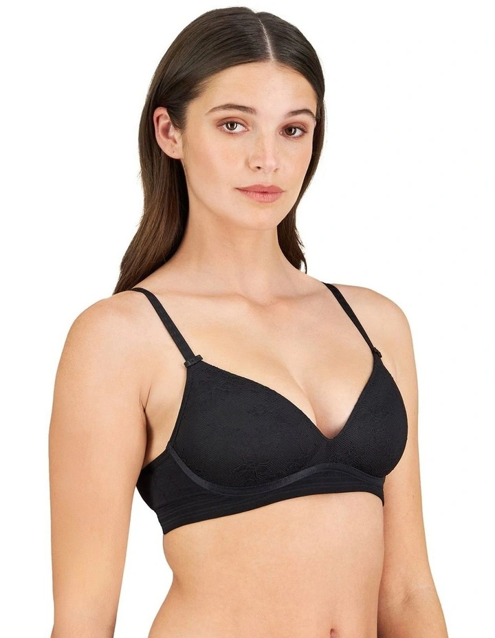 Body Lace Wirefree Bra in Black image 2