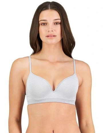Simply Seamless Contour Bra in Grey Marl/White Stripe