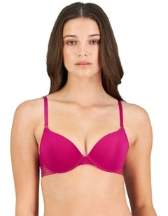 Stripe Elastic & Papertouch Push Up Bra in Fantasy Fuchsia