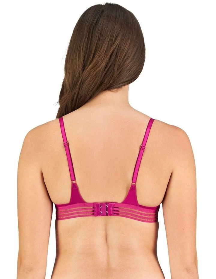 Stripe Elastic & Papertouch Push Up Bra in Fantasy Fuchsia image 2
