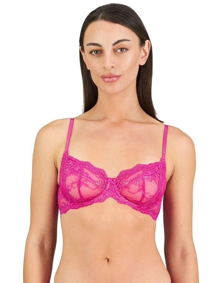 My Fit Lace Underwire Bra in Fantasy Fuchsia image 1