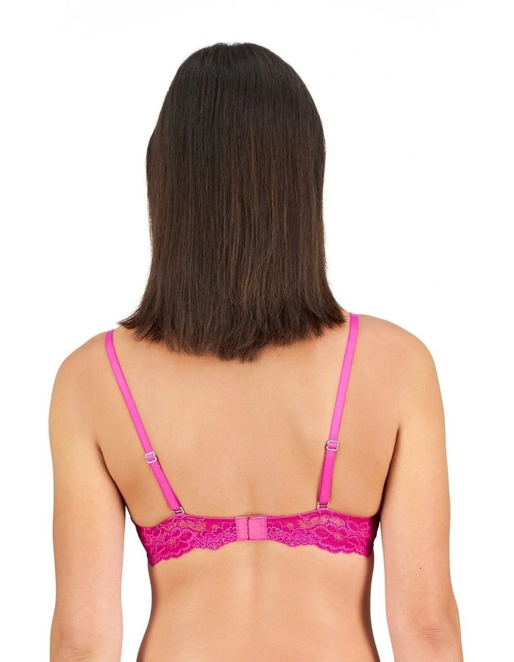 My Fit Lace Push Up Bra in Fantasy Fuchsia image 3