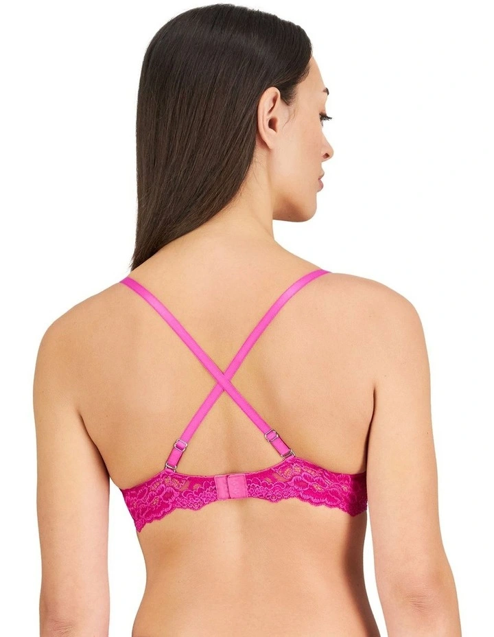 My Fit Lace Push Up Bra in Fantasy Fuchsia image 4