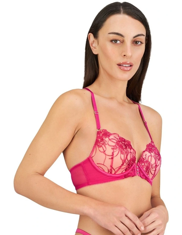 Heritage Bloom Push-Up Front Closure Bra in Fantasy Fuchsia image 3