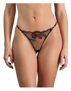Niara Thong in Black/Beaujolais