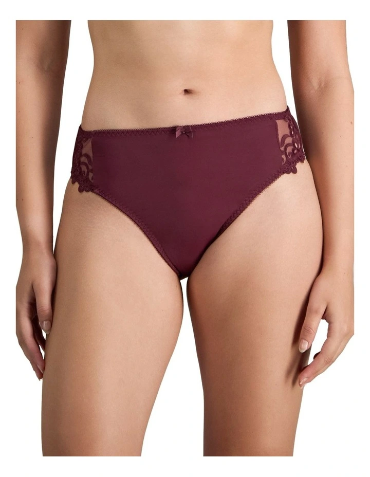 Coral High Cut Brief in Fig image 1