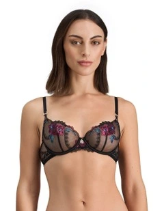 Niara Underwire Bra in Black/Beaujolais