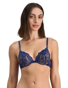 My Fit Lace Push Up Bra in Medieval Blue