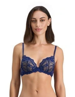 My Fit Lace Push Up Bra in Medieval Blue