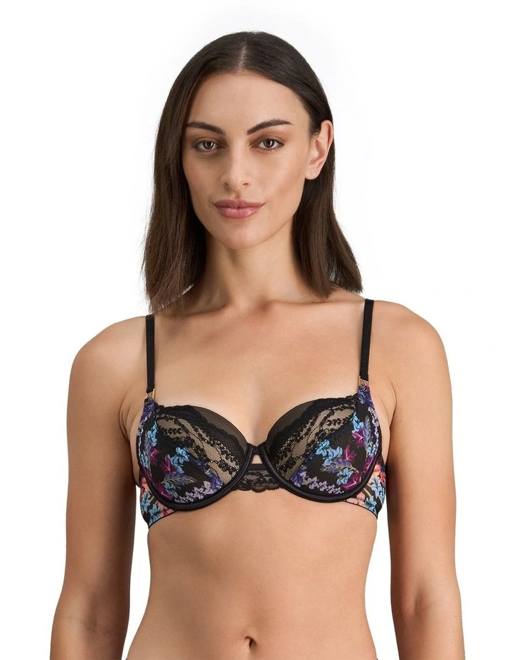 Adaline Contour Bra in Black Floral Print image 1