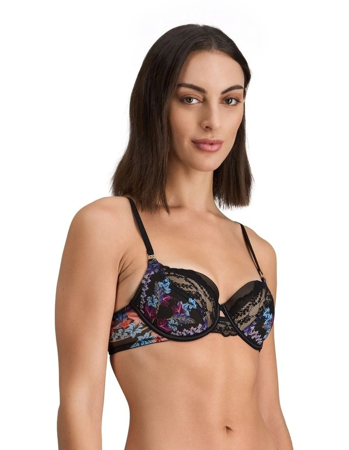 Adaline Contour Bra in Black Floral Print image 3