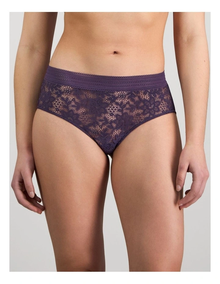 Jessie Midi Brief in Purple Velvet image 1