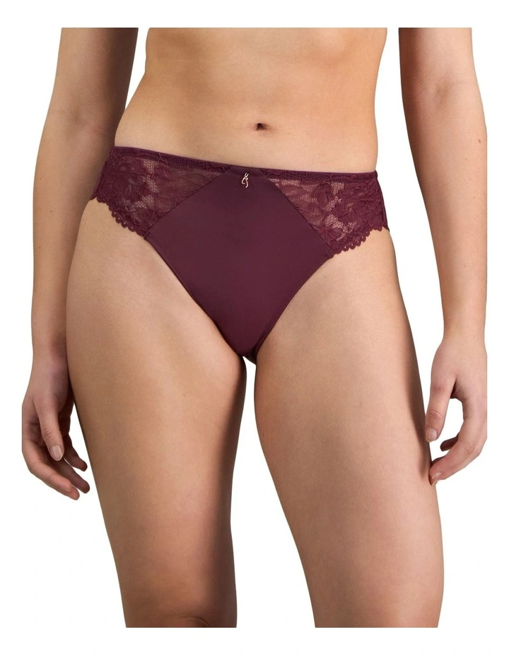 Laurel High Cut Brief in Fig image 1
