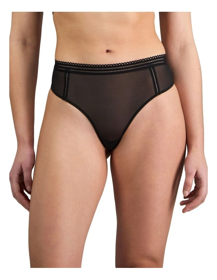 Sheer Essence Thong in Black image 1