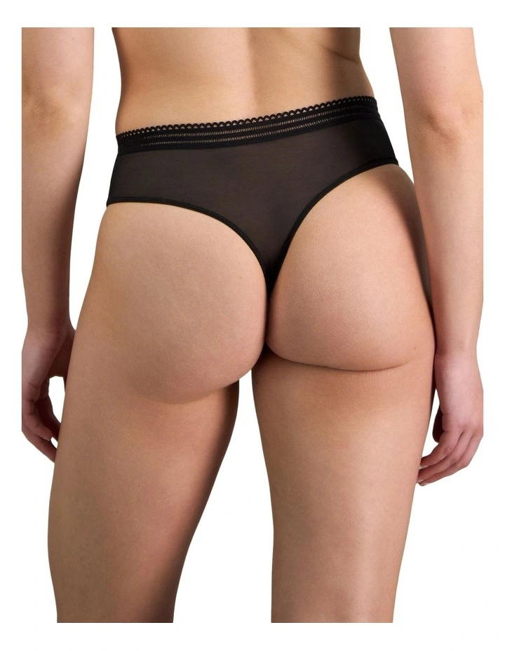 Sheer Essence Thong in Black image 2