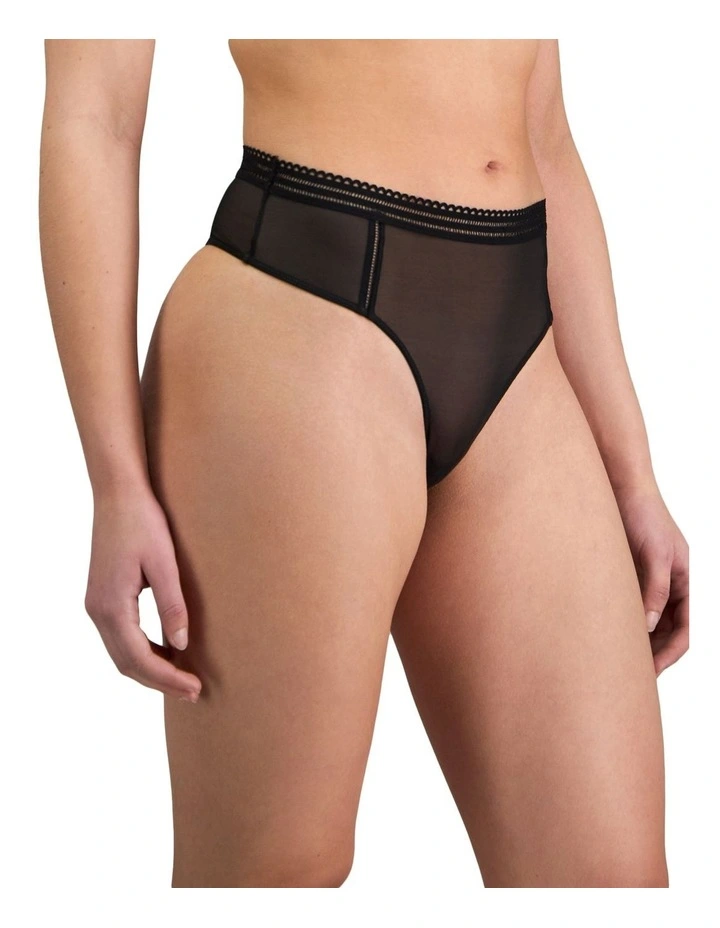 Sheer Essence Thong in Black image 3