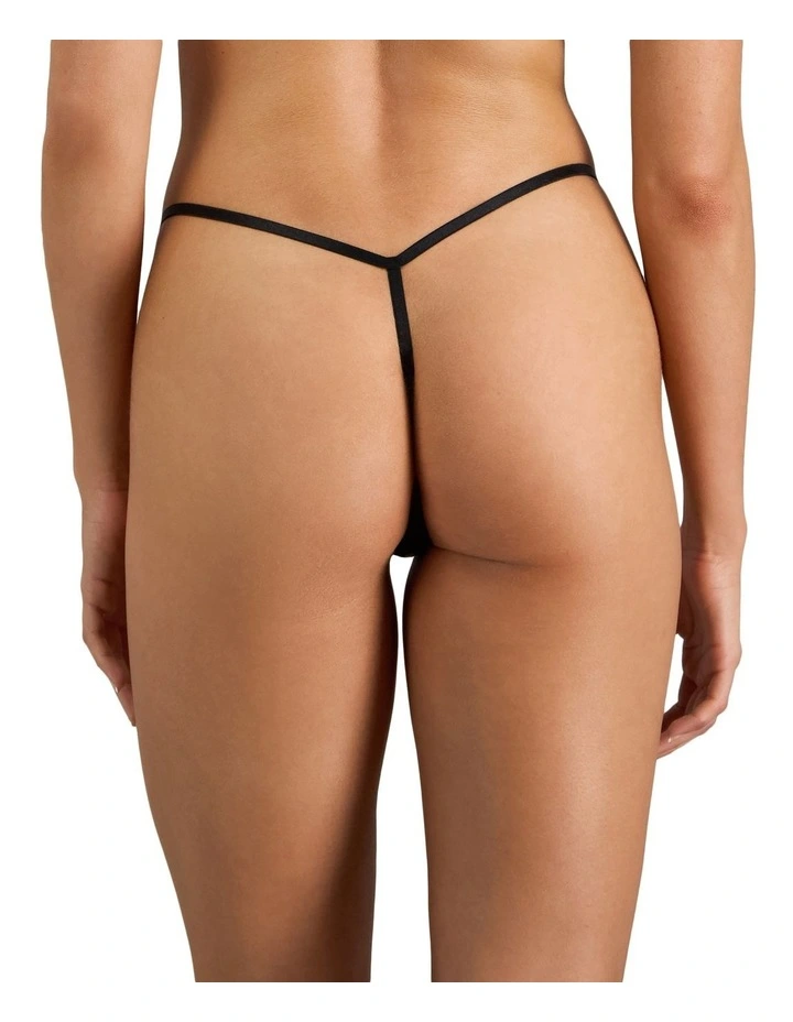 Lace Impact Thong in Black image 2